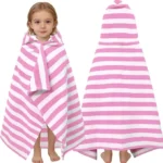 VOOVA & MOVAS Pink Stripe Hooded Toddler Towel