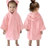 VOOVA & MOVAS Pink Baby Hooded Bathrobe, 0–3 Years