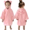 Pink Bear Baby Hooded Towel