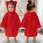 Pink Bear Baby Hooded Towel