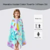 VOOVA & MOVAS Mermaid Kids Hooded Poncho Towel VOOVA & MOVAS mermaid kids hooded poncho towel, 100% cotton wearable bath beach towel for girls age 3-8