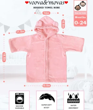 Pink Bear Baby Hooded Towel