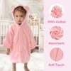Pink Bear Baby Hooded Towel