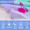 Mermaid Kids Hooded Towel Front & Back Display Front and back view of mermaid kids hooded poncho towel for girls age 3-8