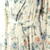 VOOVA & MOVAS  Cotton Towel Robe with Shawl Collar - Vintage Floral Cream