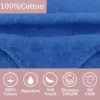 100% Cotton Solid Blue Embossed Kids Poncho Towel Fabric Closeup