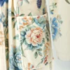 VOOVA & MOVAS  Cotton Towel Robe with Shawl Collar - Vintage Floral Cream