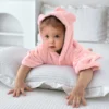 Pink Bear Baby Hooded Towel