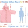 Pink Bear Baby Hooded Towel