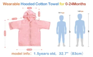 Pink Bear Baby Hooded Towel