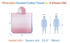 Toddler Hooded Bath Towel Poncho | 3-5 Years