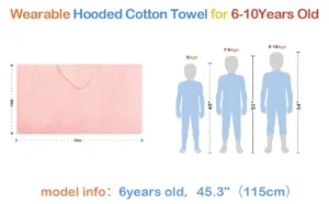 Kids Hooded Bath Towel Wrap | 6-10 Years