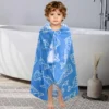 Blue Fish Toddler Bath Towel Toddler wearing a blue fish print towel after bath