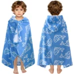 VOOVA & MOVAS Toddler Cotton Wearable Fish Towel- Blue