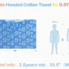 Blue Fish Towel Size Guide Size guide for blue fish toddler wearable towel