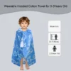 Blue Fish Wearable Towel Features Blue fish toddler wearable towel showing product features and details