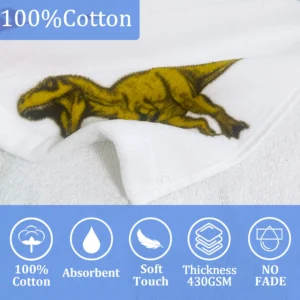 Dinosaur Kids Towel Material Feature How to use kids dinosaur hooded poncho towel, multi-scene use diagram for bath pool beach