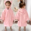 Pink Baby Hooded Bathrobe Pink hooded bathrobe for baby and toddler