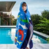 Shark Kids Beach Towel Blue shark beach towel for kids aged 3 to 8