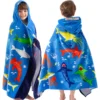 Shark Kids Pool Towel Blue shark wearable pool towel for kids