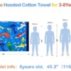Shark Kids Towel Size Guide Size guide for blue shark kids towel aged 3 to 8