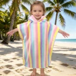 VOOVA & MOVAS Toddler Hooded Towel, Ages 2–4, 100% Cotton, Rainbow Stripe, 2-Pack