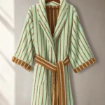 100% cotton adult bathrobe with shawl collar in caramel brown