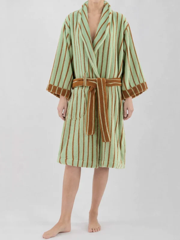 VOOVA & MOVAS-cotton-adult-bathrobe-shawl-collar-brown2 VOOVA & MOVAS Cotton Striped Towel Robe with Shawl Collar – Light Blue