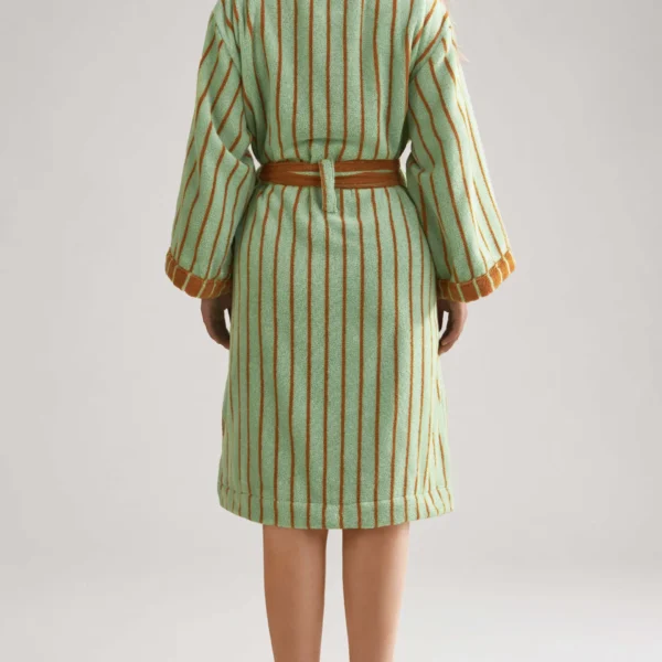 100% cotton adult bathrobe with shawl collar in caramel brown3