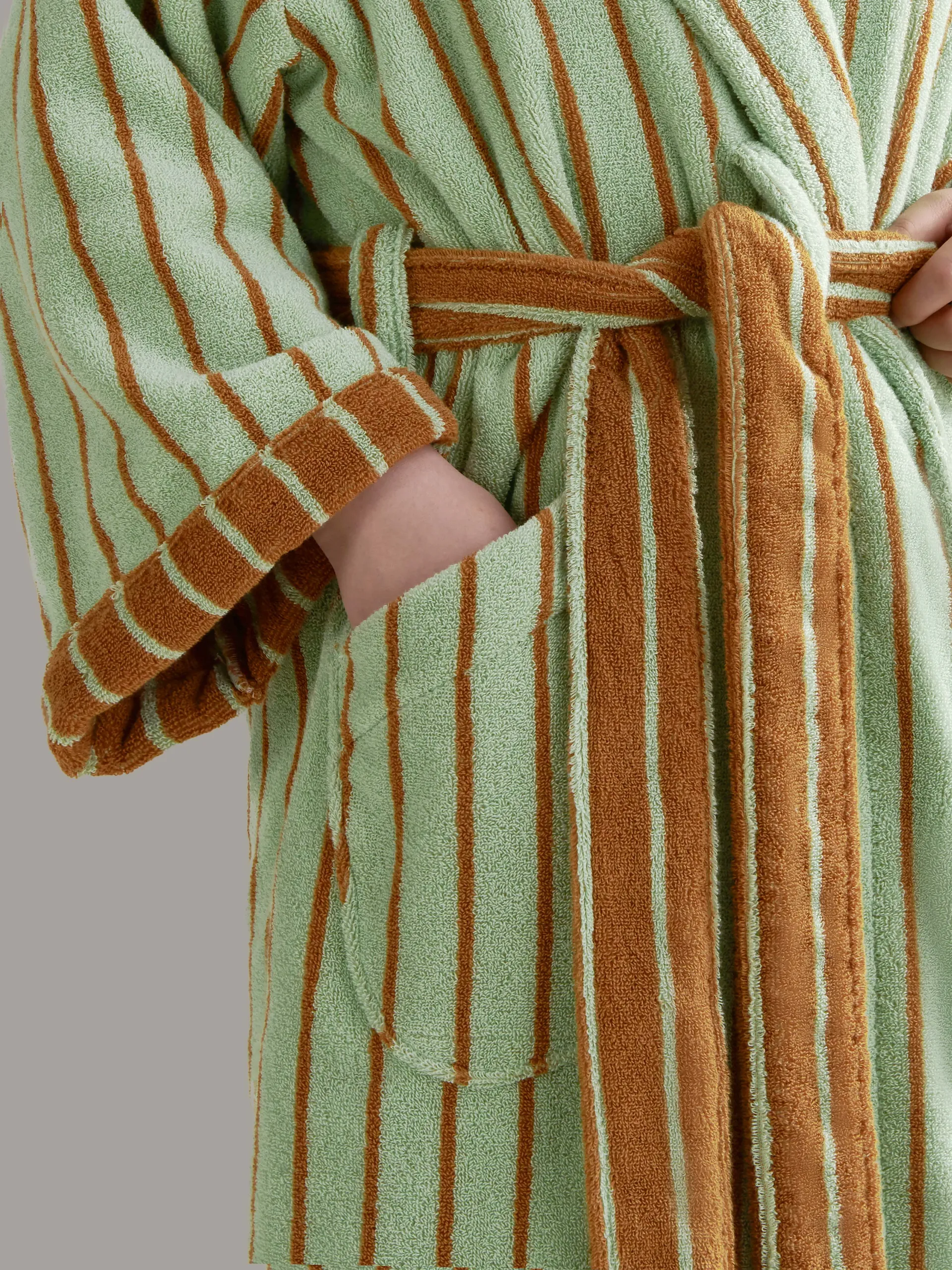 100% cotton adult bathrobe with shawl collar in caramel brown5
