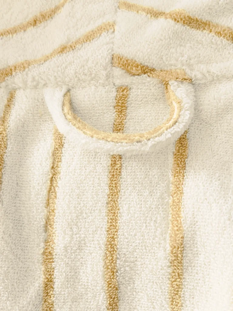 VOOVA & MOVAS Cotton Striped Towel Robe with Shawl Collar – Light Blue