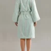 VOOVA & MOVAS-cotton-bathrobe-LightBlue3 VOOVA & MOVAS Cotton Striped Towel Robe with Shawl Collar – Light Blue