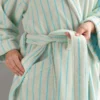 VOOVA & MOVAS-cotton-bathrobe-LightBlue4 VOOVA & MOVAS Cotton Striped Towel Robe with Shawl Collar – Light Blue