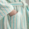 VOOVA & MOVAS-cotton-bathrobe-LightBlue5 VOOVA & MOVAS Cotton Striped Towel Robe with Shawl Collar – Light Blue