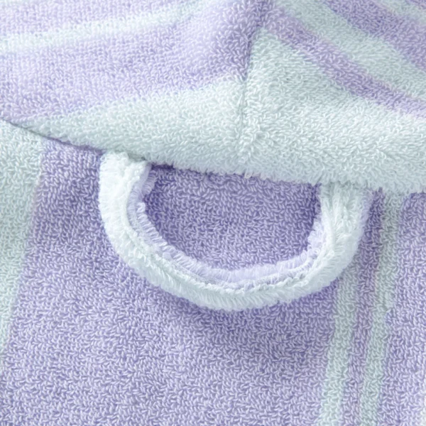 Luxury 100% cotton adult bathrobe featuring a soft shawl collar design in elegant taro purple.6