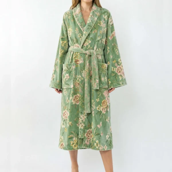 voova-cotton-towel-robe-shawl-collar-floral-green2