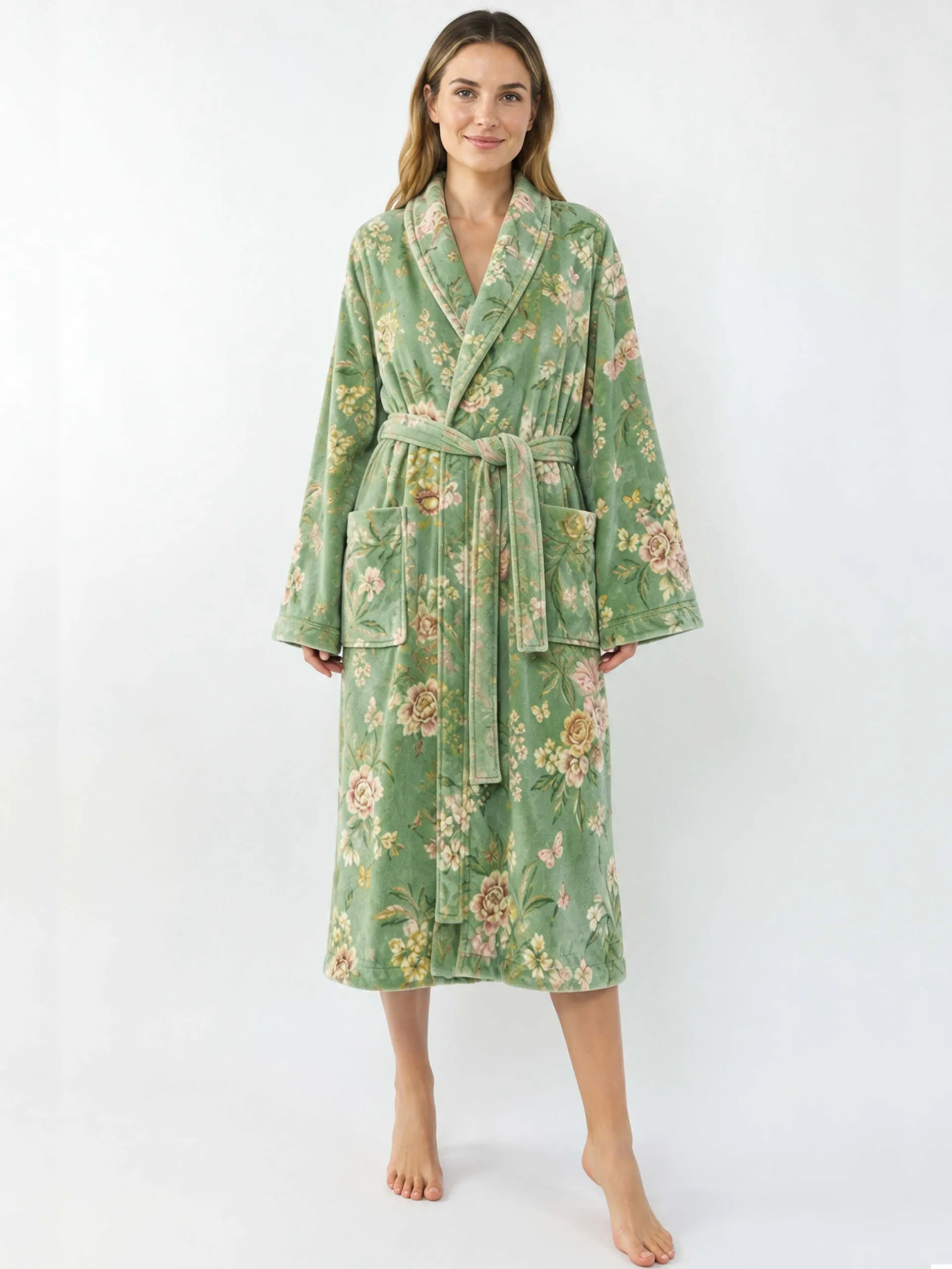 voova-cotton-towel-robe-shawl-collar-floral-green2