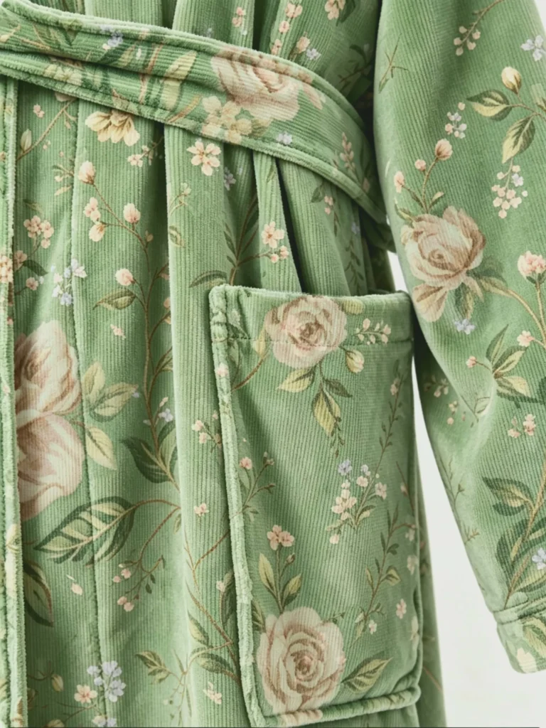 voova-cotton-towel-robe-shawl-collar-floral-green5